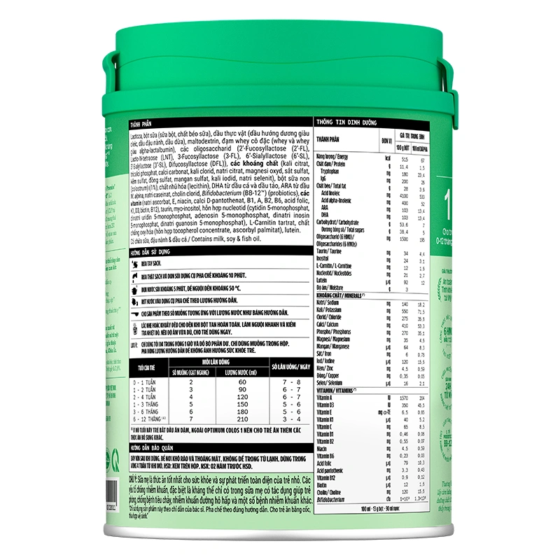 Sữa bột Optimum Colos số 1 800g (0 - 12 tháng) - Giao bao bì ngẫu nhiên 7