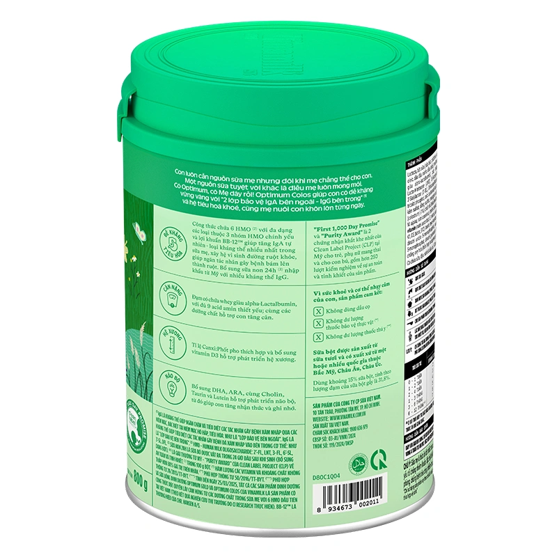 Sữa bột Optimum Colos số 1 800g (0 - 12 tháng) - Giao bao bì ngẫu nhiên 9
