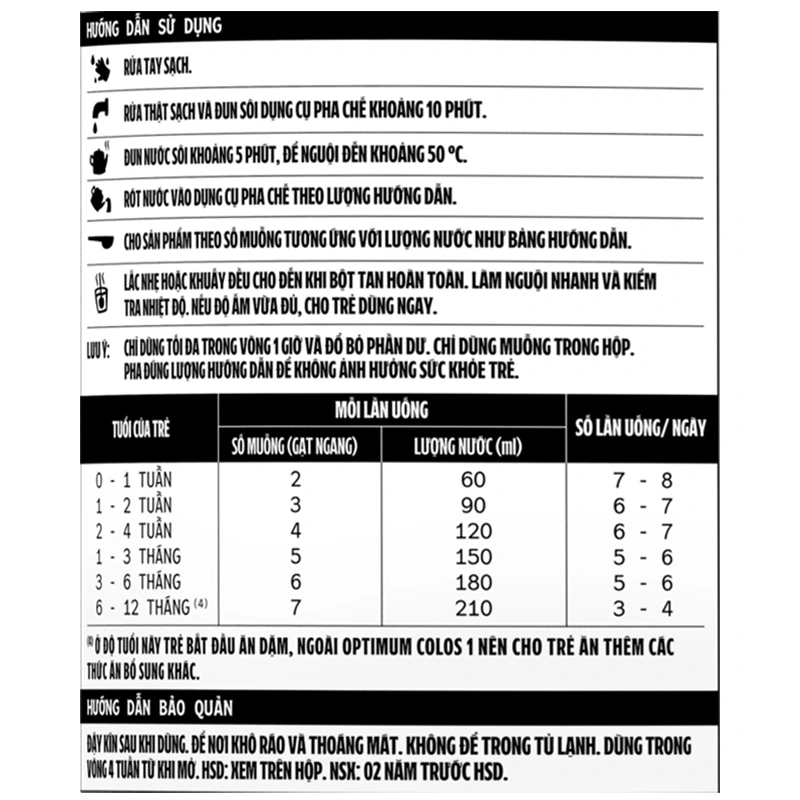 Sữa bột Optimum Colos số 1 800g (0 - 12 tháng) - Giao bao bì ngẫu nhiên 10
