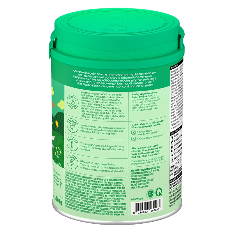 Sữa bột Optimum Colos số 2 hương vani 800g (1 - 2 tuổi) - Giao bao bì ngẫu nhiên 9
