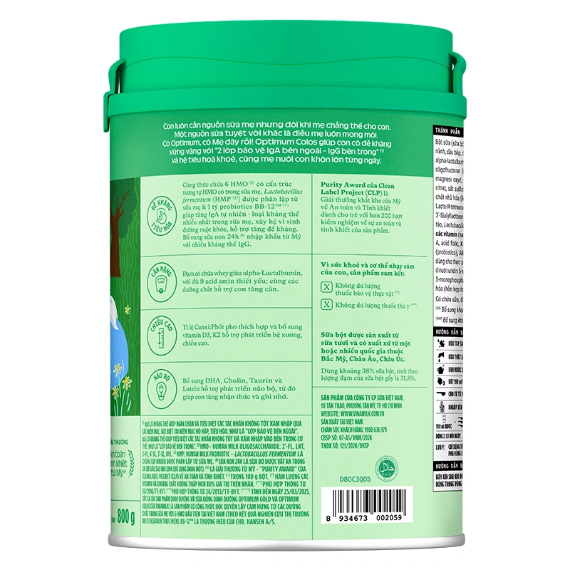 Sữa bột Optimum Colos số 3 hương vani 800g (2 - 6 tuổi) - Giao bao bì ngẫu nhiên 7