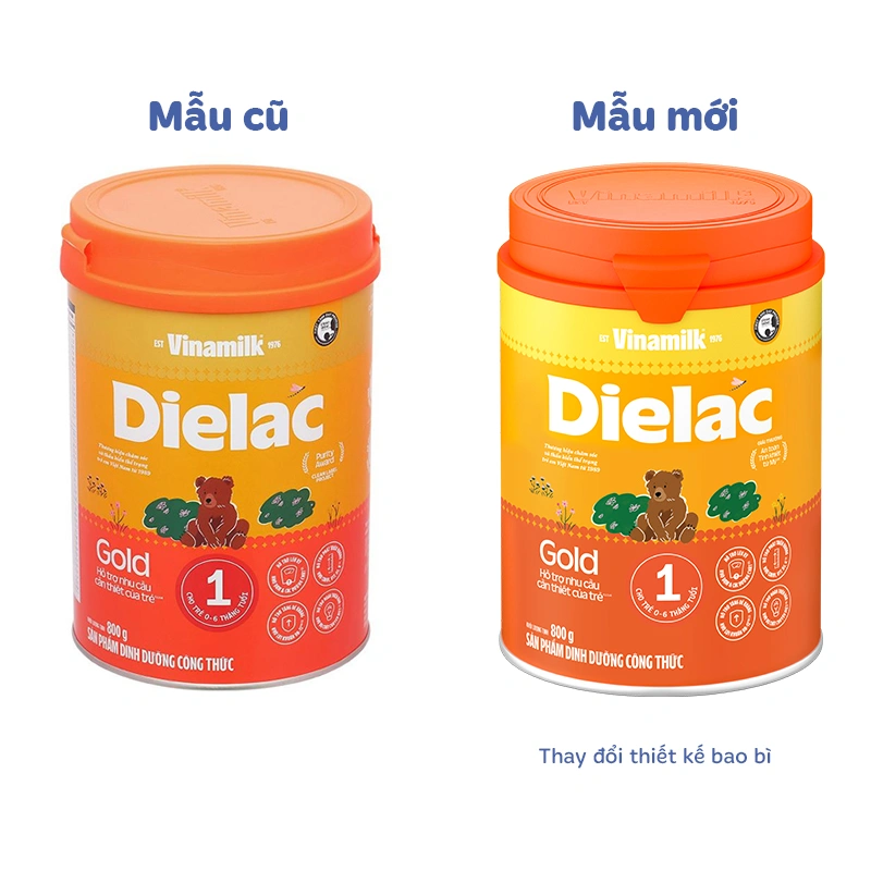 Sữa bột Dielac Gold số 1 (sữa non) 800g (0 - 6 tháng) - Giao bao bì ngẫu nhiên 2