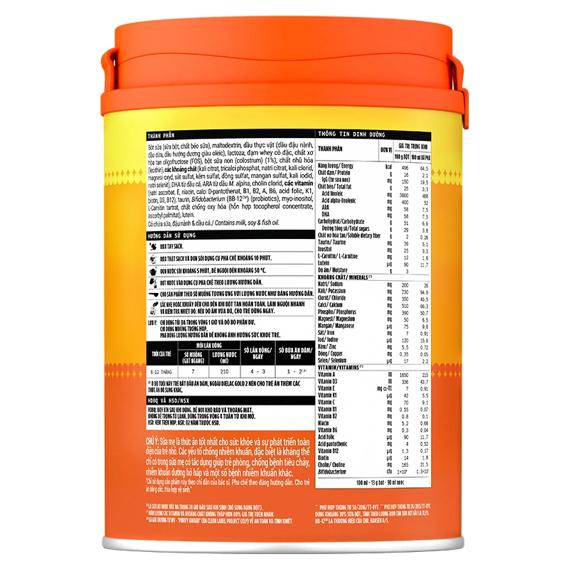 Sữa bột Dielac Gold số 2 (sữa non) 800g (6 - 12 tháng) - Giao bao bì ngẫu nhiên 5