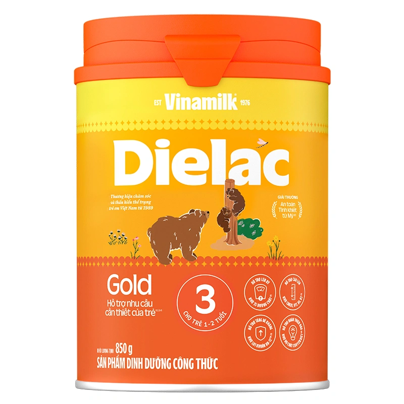 Sữa bột Dielac Gold số 3 (sữa non) hương vani 850g (1 - 2 tuổi) - Giao bao bì ngẫu nhiên 3