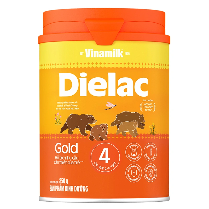 Sữa bột Dielac Gold số 4 (sữa non) hương vani 850g (2 - 6 tuổi) - Giao bao bì ngẫu nhiên 3