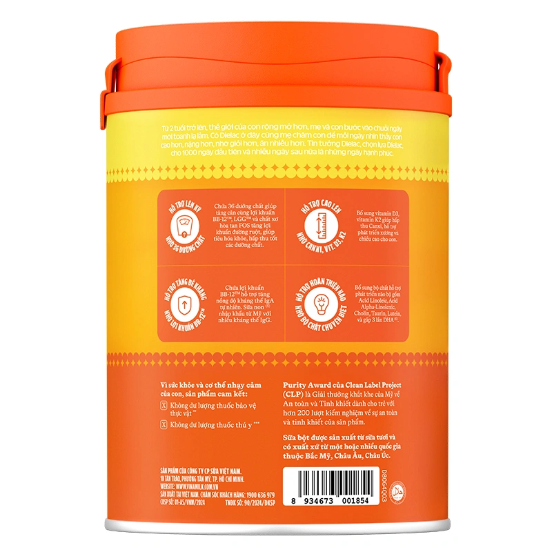 Sữa bột Dielac Gold số 4 (sữa non) hương vani 850g (2 - 6 tuổi) - Giao bao bì ngẫu nhiên 4