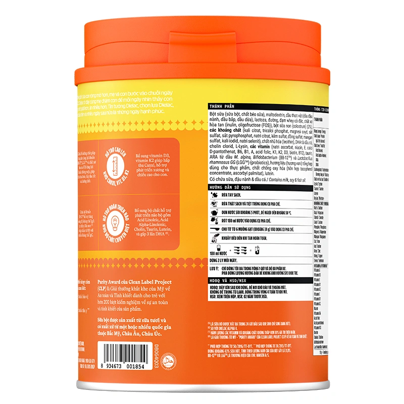 Sữa bột Dielac Gold số 4 (sữa non) hương vani 850g (2 - 6 tuổi) - Giao bao bì ngẫu nhiên 6