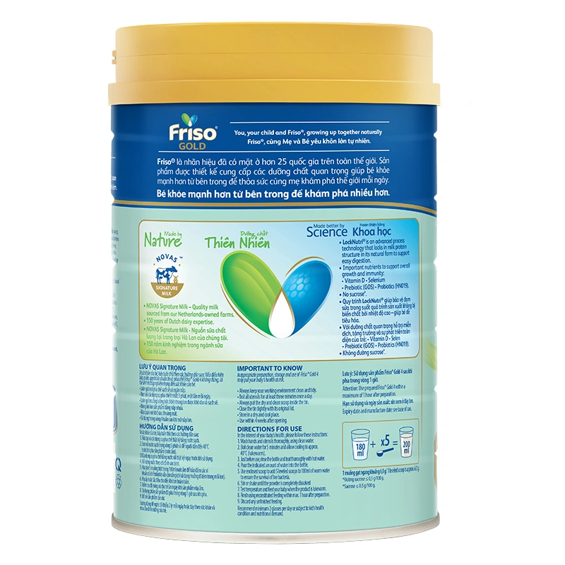 Sữa bột Friso Gold số 4 hương vani 850g/800g (2 - 6 tuổi) - Giao bao bì ngẫu nhiên 3