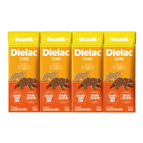 Lốc 4 hộp sữa non pha sẵn Dielac Gold 180 ml (từ 1 tuổi) 1