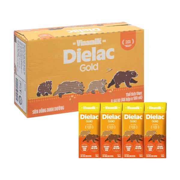 Thùng 48 hộp sữa non pha sẵn Dielac Gold 180 ml (từ 1 tuổi) 1