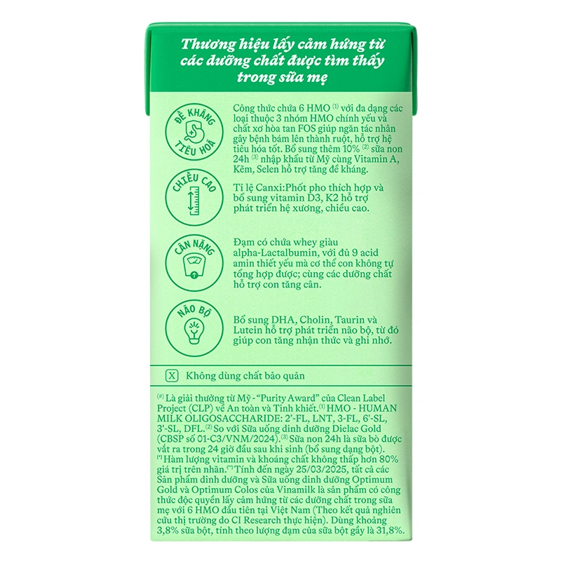 Lốc 4 hộp sữa non pha sẵn Optimum Colos 110 ml (từ 1 tuổi) - Giao mẫu ngẫu nhiên 6