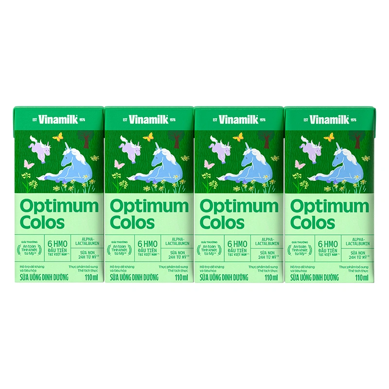 Lốc 4 hộp sữa non pha sẵn Optimum Colos 110 ml (từ 1 tuổi) - Giao mẫu ngẫu nhiên 15