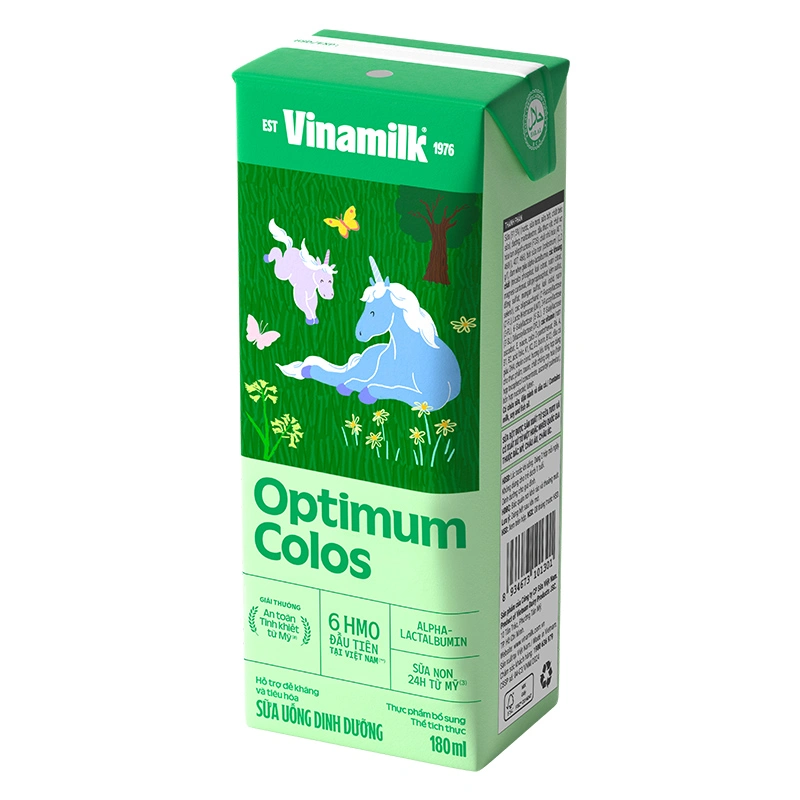 Lốc 4 hộp sữa non pha sẵn Optimum Colos 180 ml (từ 1 tuổi) - Giao bao bì ngẫu nhiên 4