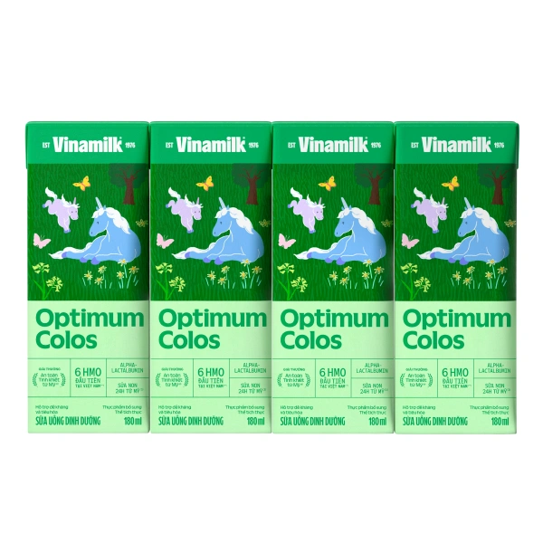 Lốc 4 hộp sữa non pha sẵn Optimum Colos 180 ml (từ 1 tuổi) - Giao bao bì ngẫu nhiên 1
