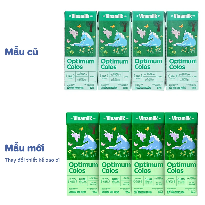 Lốc 4 hộp sữa non pha sẵn Optimum Colos 180 ml (từ 1 tuổi) - Giao bao bì ngẫu nhiên 12