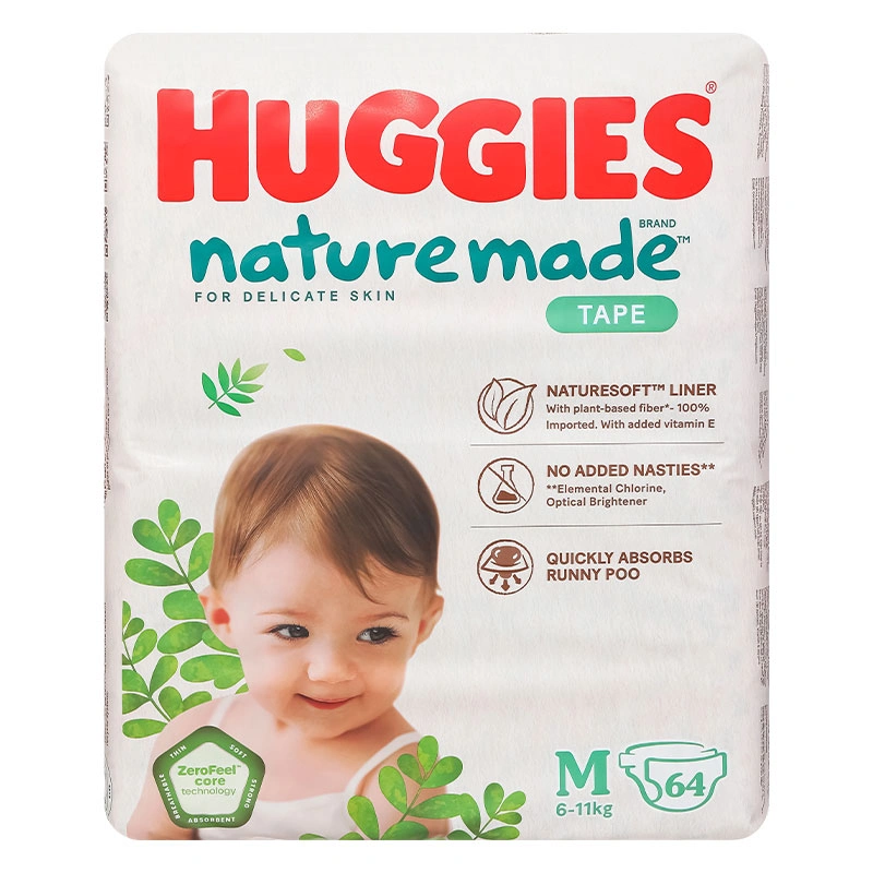 Tã dán Huggies Platinum nature made siêu cao cấp size M 64 miếng (6 - 11 kg) - Giao bao bì ngẫu nhiên 3