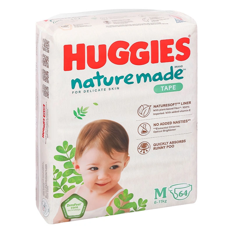 Tã dán Huggies Platinum nature made siêu cao cấp size M 64 miếng (6 - 11 kg) - Giao bao bì ngẫu nhiên 4
