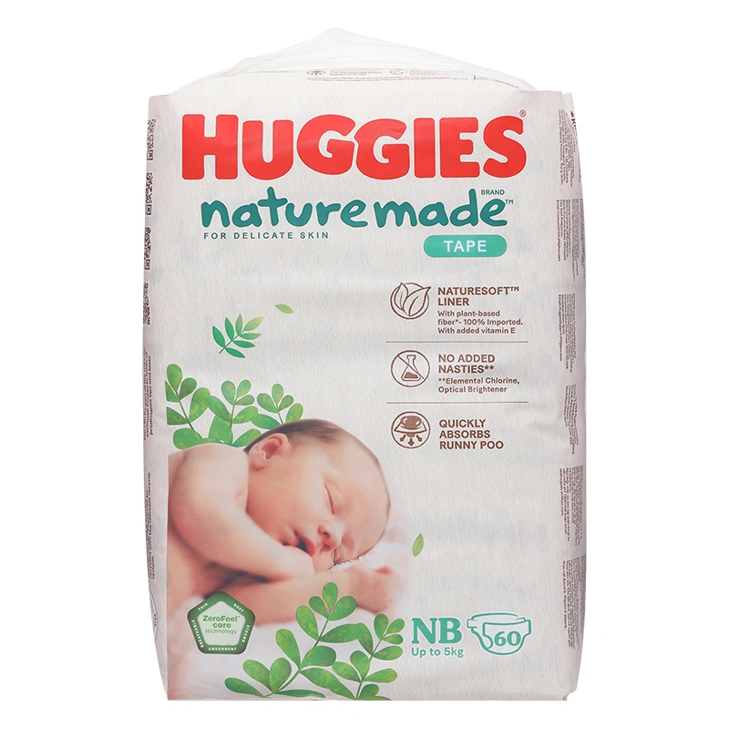 Tã dán Huggies Platinum nature made siêu cao cấp size NB 60 miếng (Dưới 5 kg) - Giao bao bì ngẫu nhiên 3