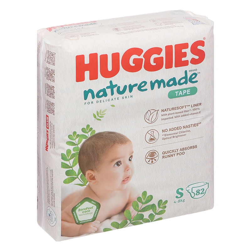Tã dán Huggies Platinum nature made siêu cao cấp size S 82 miếng (4 - 8 kg) - Giao bao bì ngẫu nhiên 4