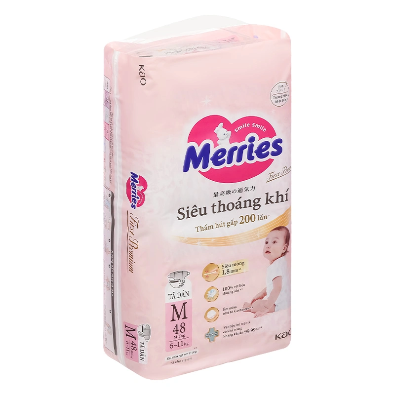 Tã dán Merries First Premium size NB 62 miếng (dưới 5 kg) 22
