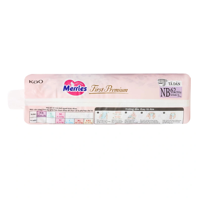 Tã dán Merries First Premium size NB 62 miếng (dưới 5 kg) 5