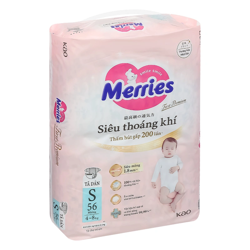 Tã dán Merries First Premium size NB 62 miếng (dưới 5 kg) 16
