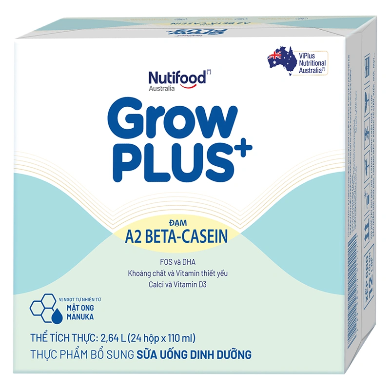 Thùng 24 hộp sữa bột pha sẵn GrowPLUS+ A2 BETA - CASEIN 1+ 110ml (từ 1 tuổi) 3