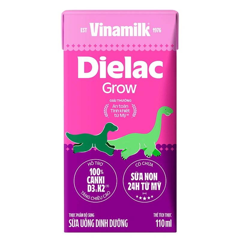 Lốc 4 hộp sữa non pha sẵn Dielac Grow 110 ml (từ 1 tuổi) - Giao bao bì ngẫu nhiên 15