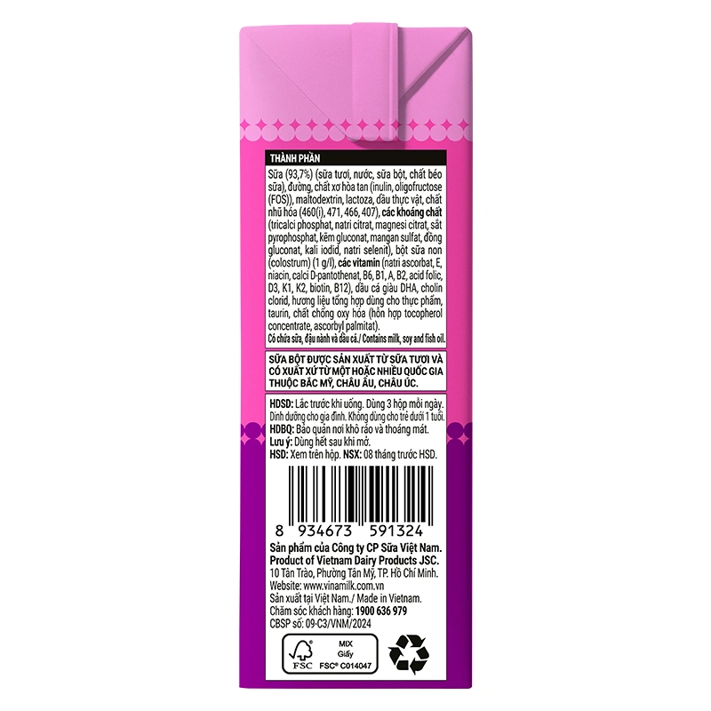 Lốc 4 hộp sữa non pha sẵn Dielac Grow 110 ml (từ 1 tuổi) - Giao bao bì ngẫu nhiên 18