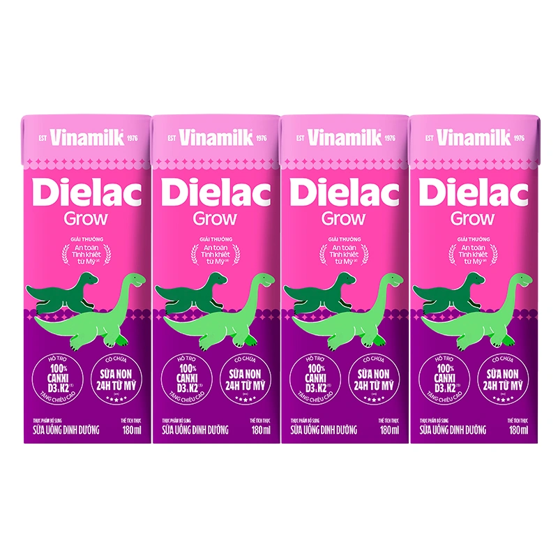 Lốc 4 hộp sữa non pha sẵn Dielac Grow 180 ml (từ 1 tuổi) - Giao bao bì ngẫu nhiên 15