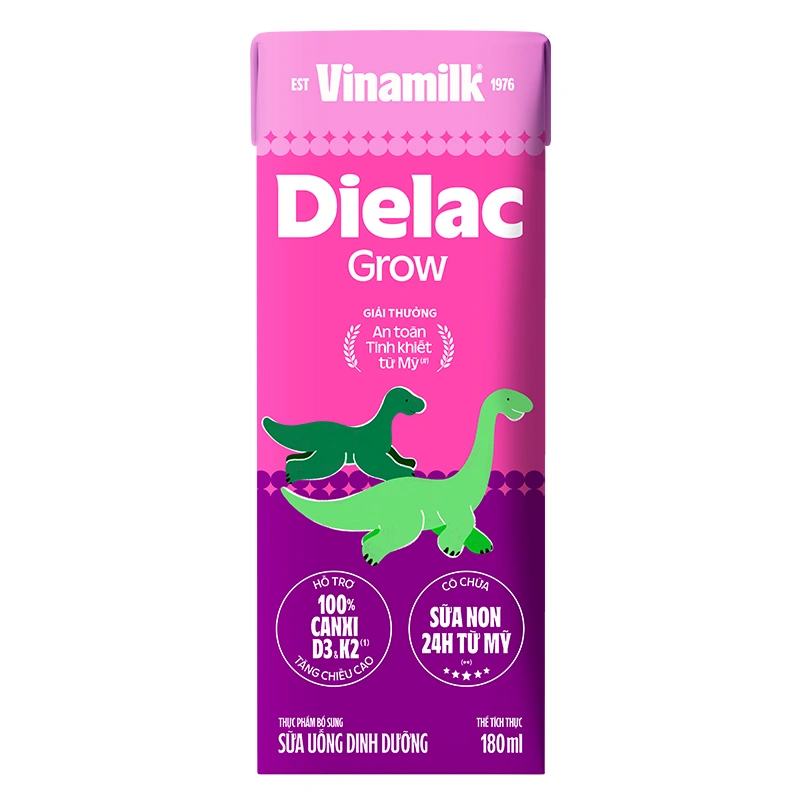 Lốc 4 hộp sữa non pha sẵn Dielac Grow 180 ml (từ 1 tuổi) - Giao bao bì ngẫu nhiên 18
