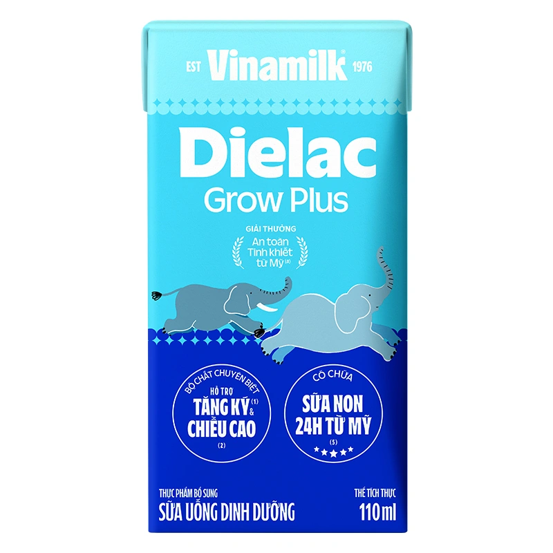 Lốc 4 hộp sữa non pha sẵn Dielac Grow Plus 110 ml (từ 1 tuổi) - Giao bao bì ngẫu nhiên 18