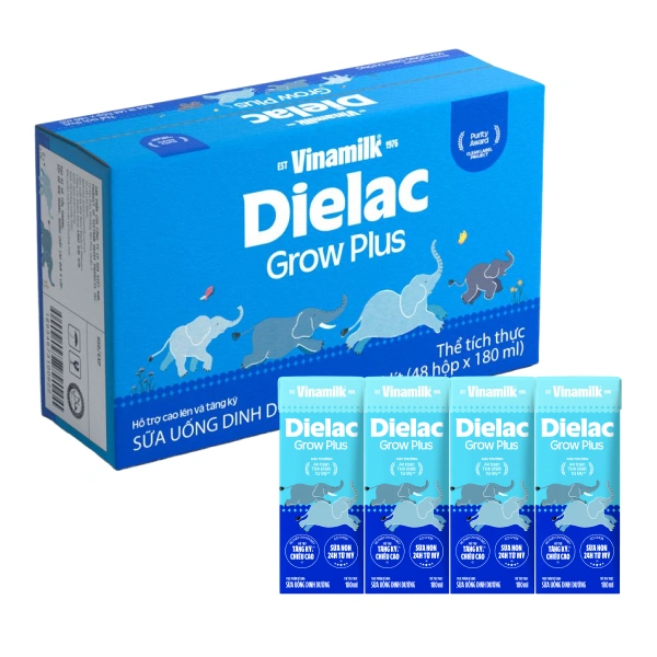 Thùng 48 hộp sữa non pha sẵn Dielac Grow Plus 180 ml (từ 1 tuổi) - Giao bao bì ngẫu nhiên 1