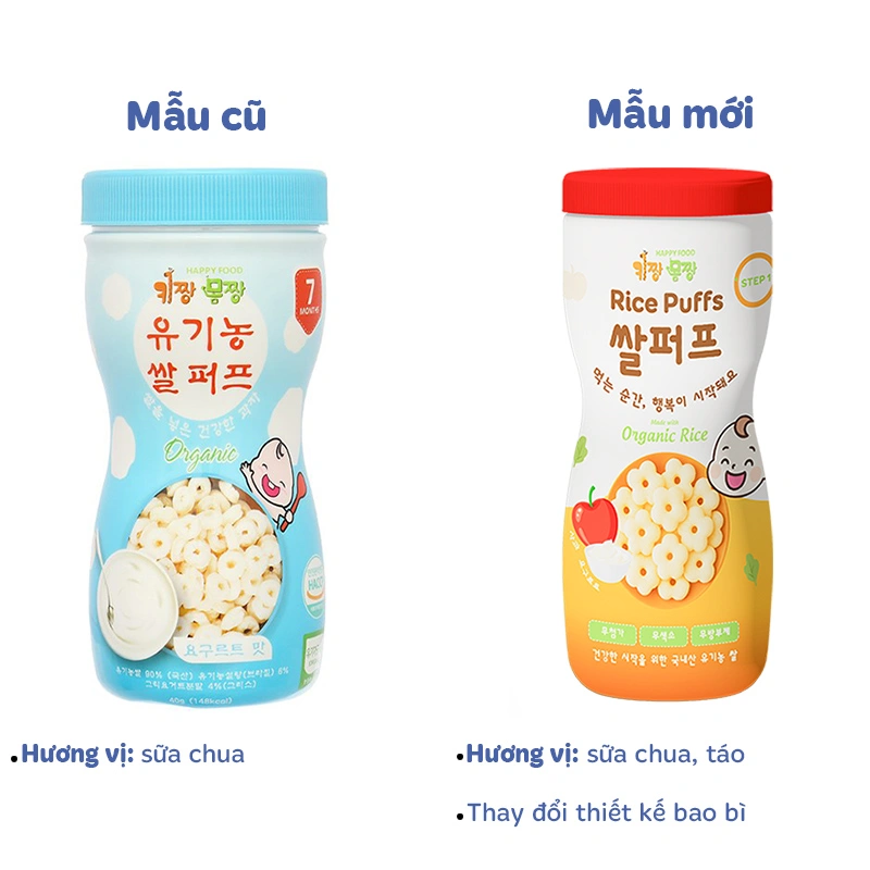 Bánh gạo bi tan ăn dặm Happy Food Organic vị chuối và khoai lang tím lon 40g (từ 7 tháng) 6