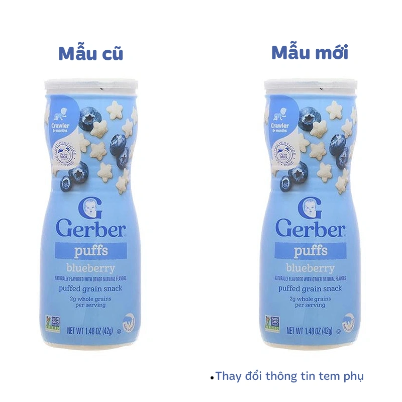 Bánh ăn dặm Gerber Puffs vị việt quất lon 42g (từ 8 tháng) - Giao bao bì ngẫu nhiên 2