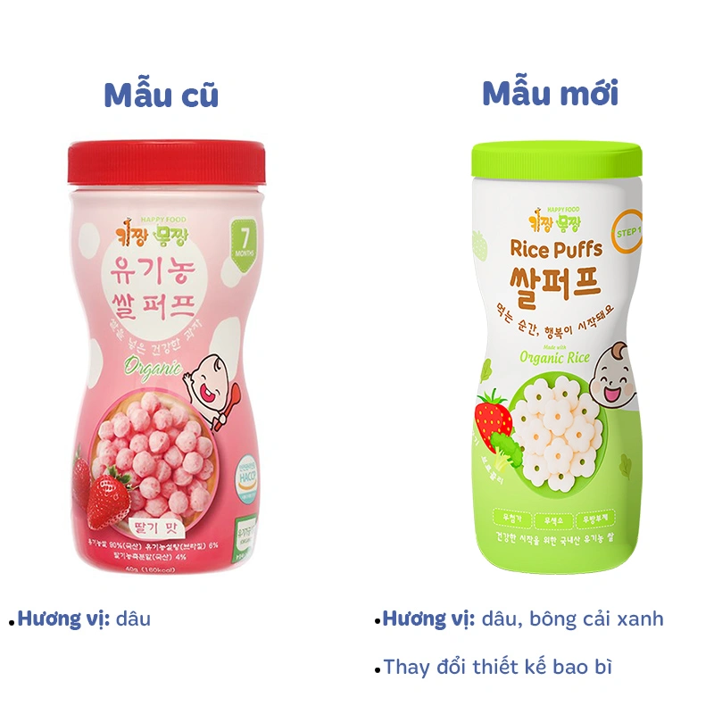 Bánh gạo bi tan ăn dặm Happy Food Organic vị chuối và khoai lang tím lon 40g (từ 7 tháng) 10