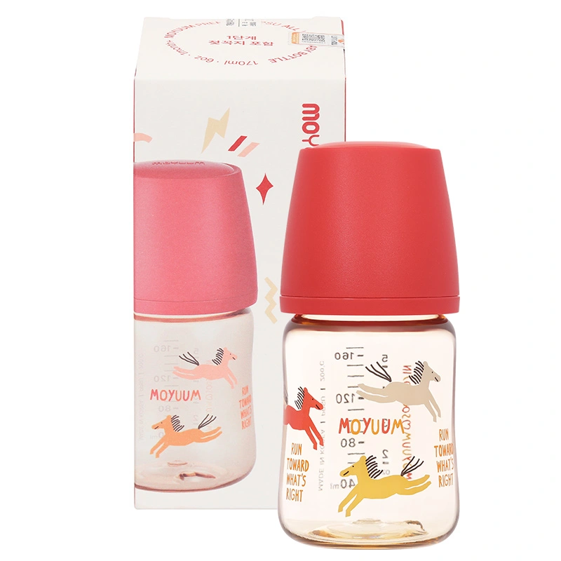 Bình sữa nhựa PPSU Moyuum cổ rộng All In One Bottle 270 ml - Ngựa đỏ (3 - 6 tháng) 22