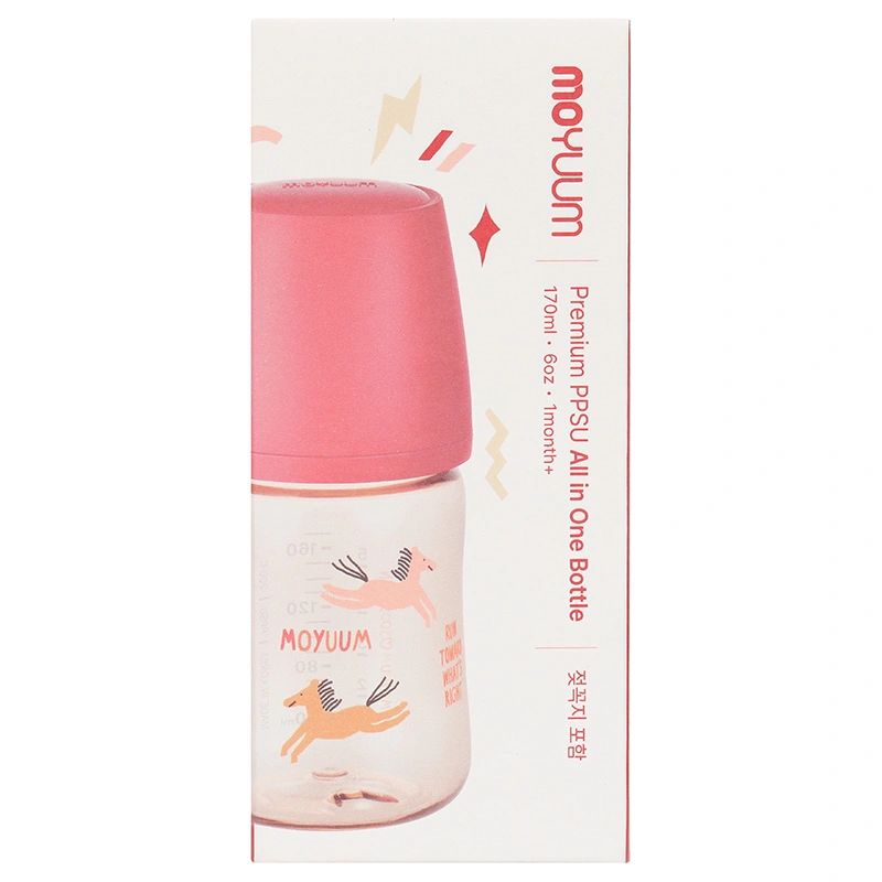 Bình sữa nhựa PPSU Moyuum cổ rộng All In One Bottle 270 ml - Ngựa đỏ (3 - 6 tháng) 23