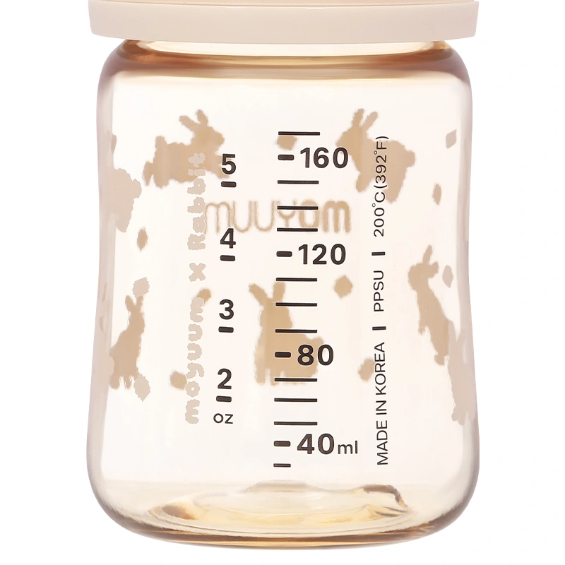 Bình sữa nhựa PPSU Moyuum cổ rộng All In One Bottle 270 ml - Thỏ hồng (3 - 6 tháng) 16