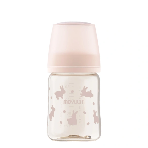 Bình sữa cổ rộng Moyuum All In One Bottle - Thỏ hồng