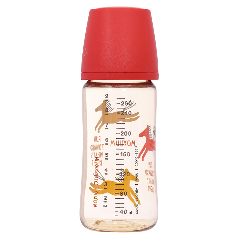 Bình sữa nhựa PPSU Moyuum cổ rộng All In One Bottle 270 ml - Ngựa đỏ (3 - 6 tháng) 2