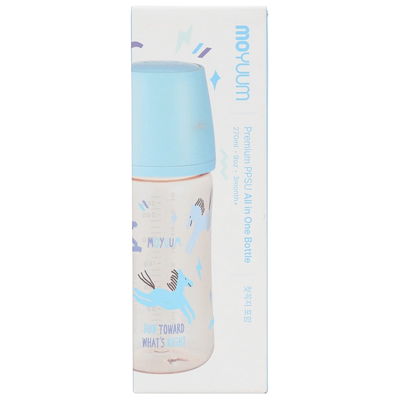 Bình sữa nhựa PPSU Moyuum cổ rộng All In One Bottle 270 ml - Ngựa xanh (3 - 6 tháng) 10