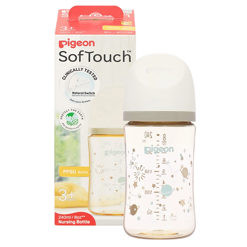 Bình sữa nhựa PPSU Pigeon Softouch Baby-Friendly World cổ rộng 160 ml - Dải ngân hà (từ 0 tháng) 23