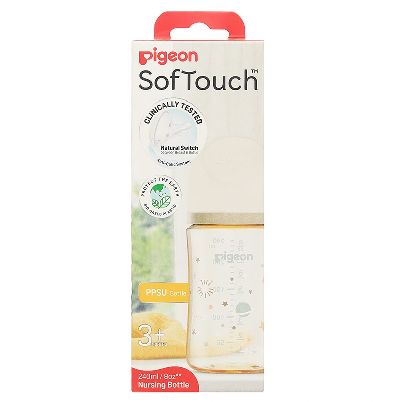 Bình sữa nhựa PPSU Pigeon Softouch Baby-Friendly World cổ rộng 160 ml - Dải ngân hà (từ 0 tháng) 24