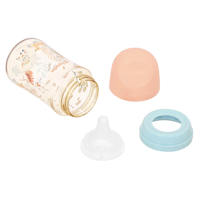 Bình sữa nhựa PPSU Pigeon Softouch Baby-Friendly World cổ rộng 240 ml - Thỏ hồng (từ 3 tháng) 4