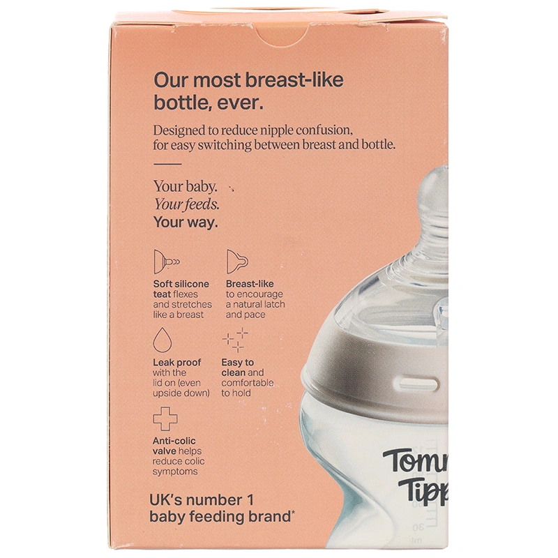 Bình sữa nhựa PP Tommee Tippee Natural Start cổ rộng 260 ml (3 - 6 tháng) - Mẫu mới 25