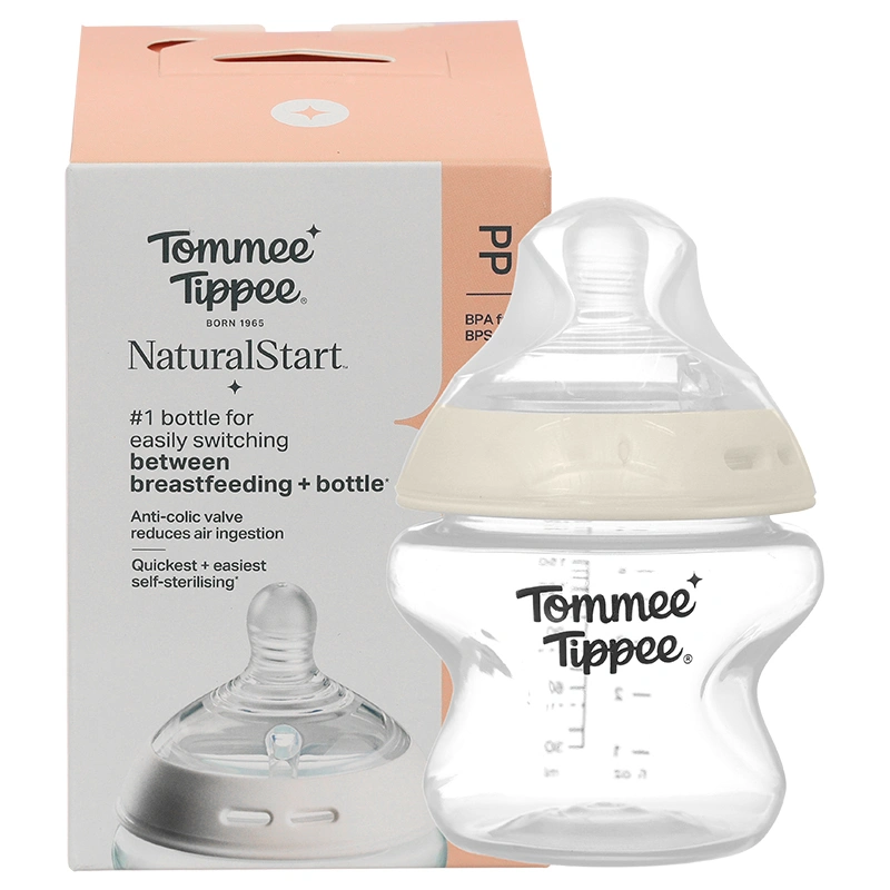 Bình sữa nhựa PP Tommee Tippee Natural Start cổ rộng 260 ml (3 - 6 tháng) - Mẫu mới 22