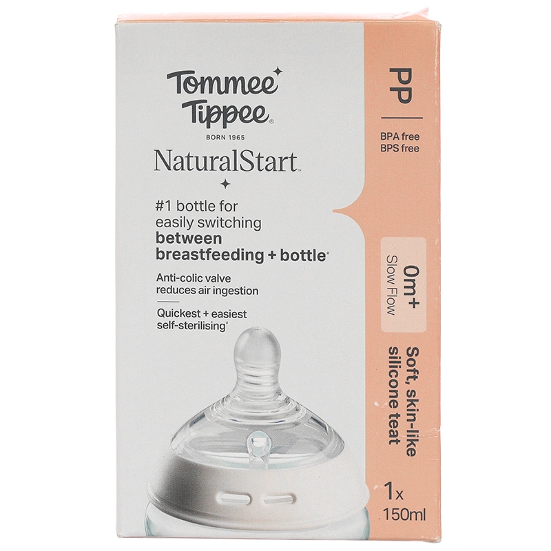 Bình sữa nhựa PP Tommee Tippee Natural Start cổ rộng 260 ml (3 - 6 tháng) - Mẫu mới 23