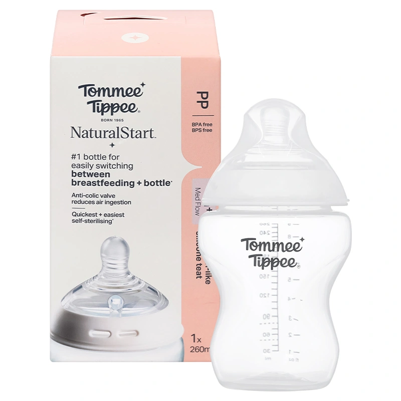 Bình sữa nhựa PP Tommee Tippee Natural Start cổ rộng 260 ml (3 - 6 tháng) - Mẫu mới 9