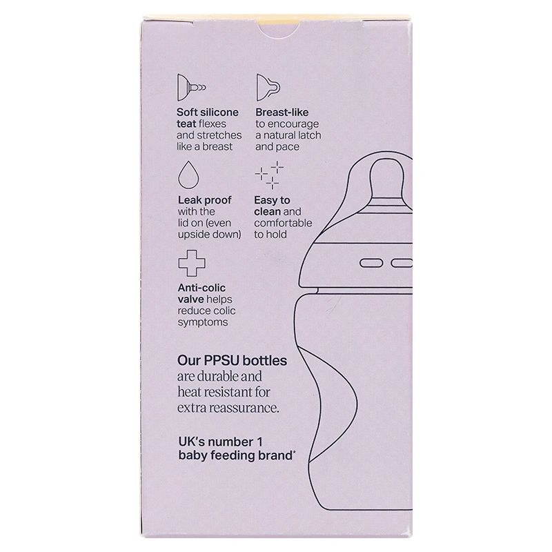 Bình sữa nhựa PPSU Tommee Tippee Natural Start cổ rộng 150 ml (0 - 3 tháng) - Họa tiết vàng 49